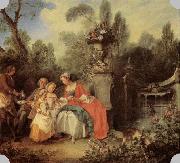 LANCRET, Nicolas, Lady and Gentleman with two Girls and a Servant